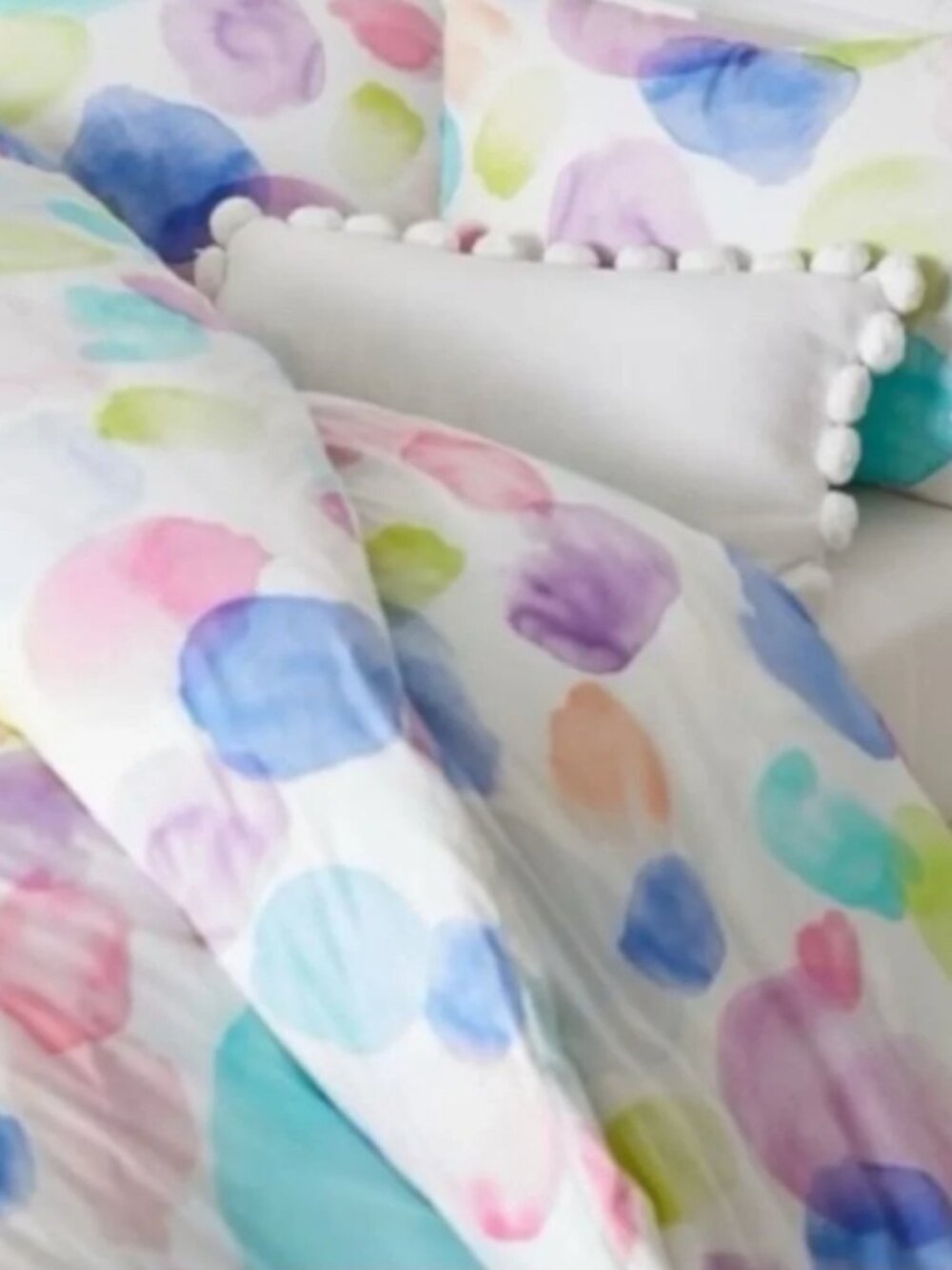 Pottery Barn Teen Watercolor Dots - Duvet & 2 pillow shams